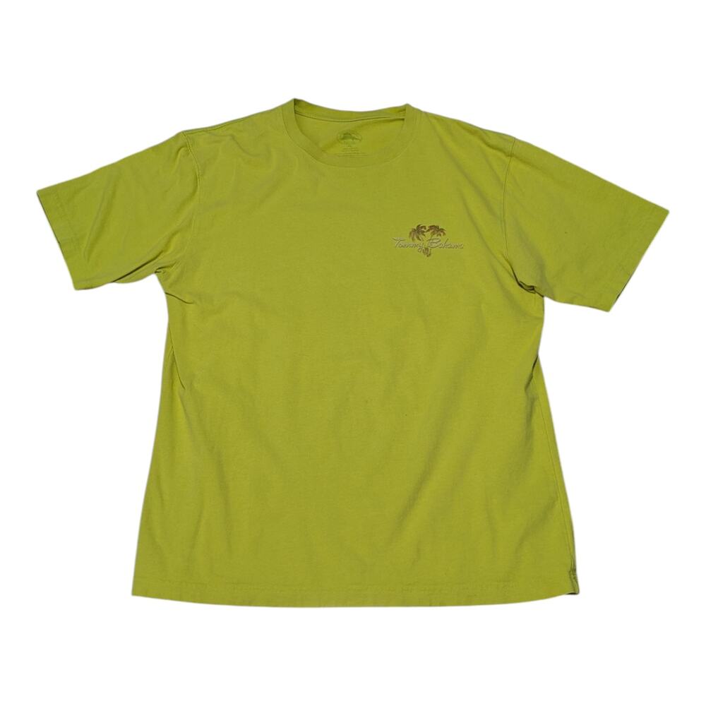 Tommy Bahama Rumbo Graphic Tee Shirt Lime Green Y2K Retro Streetwear Bloody Mary